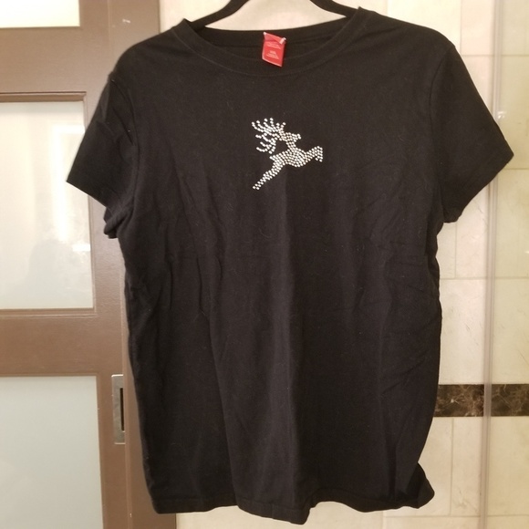 💝 reindeer bling Christmas tee XXL - Picture 1 of 4